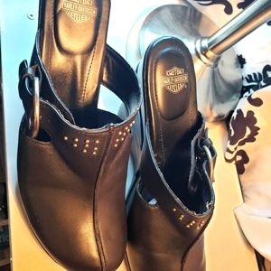 Harley-Davidson leather clogs